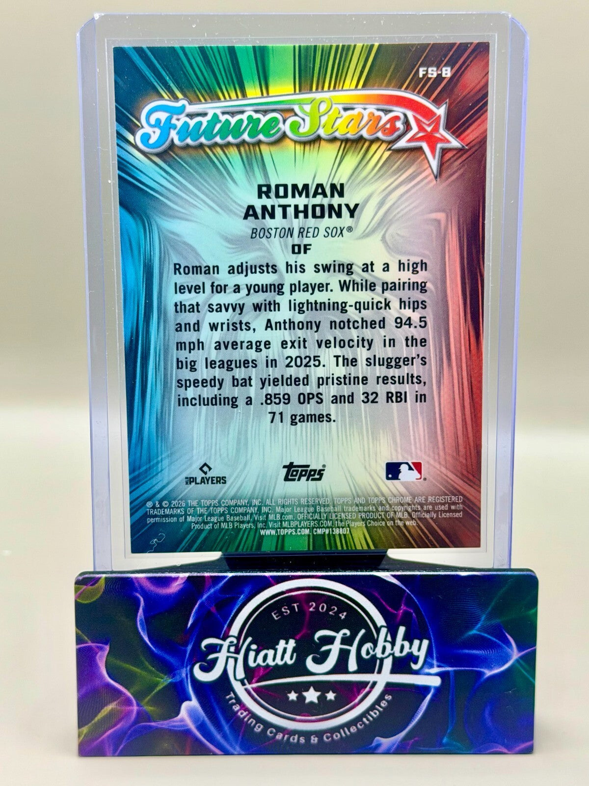 2026 Topps Chrome - #FS-8 Roman Anthony - Future Stars (RC)