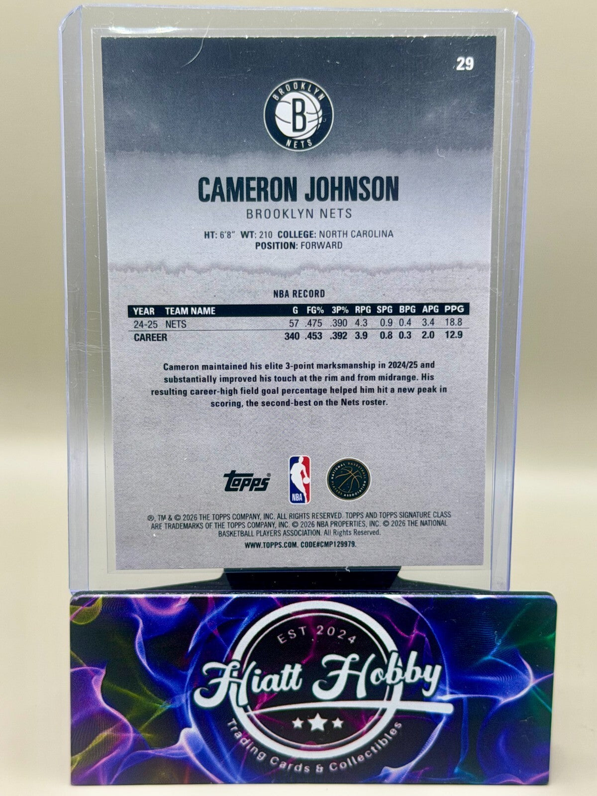 2025-26 Topps Signature Class Basketball - #29 Cameron Johnson - Orange Blue