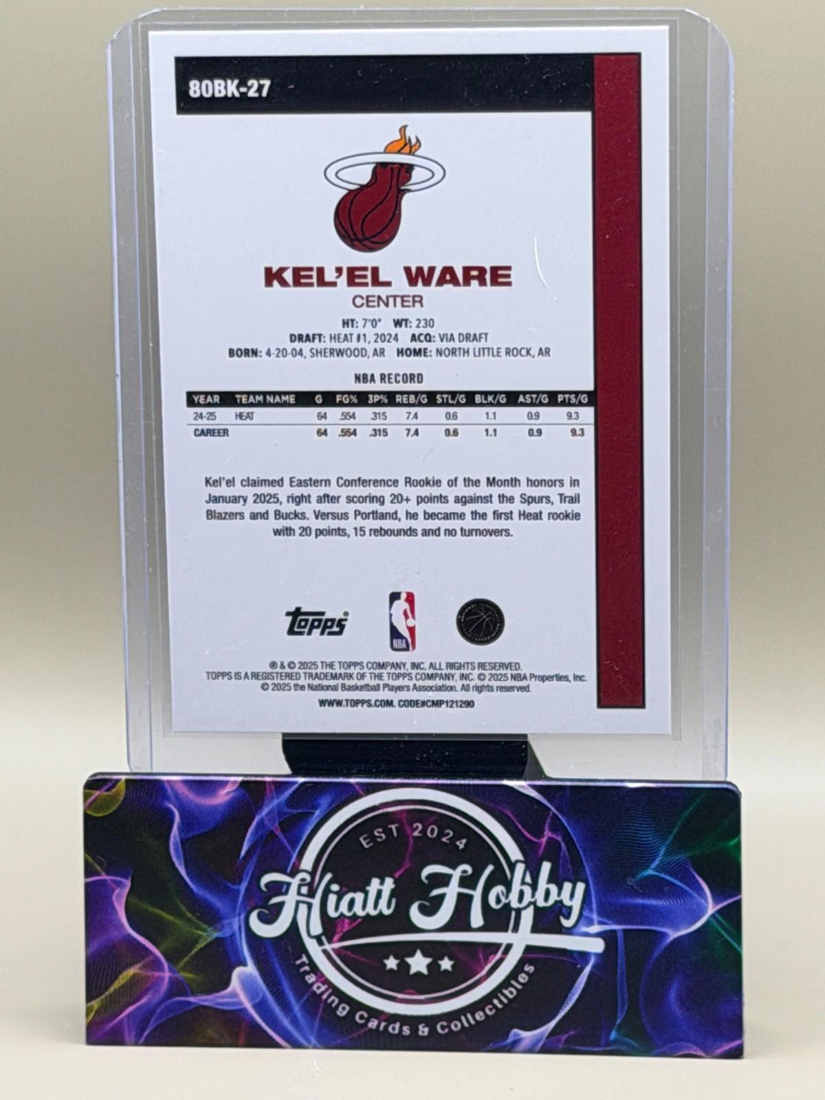 2025-26 Topps Basketball - Kel'el Ware #80BK-27 - 45th Anniversary