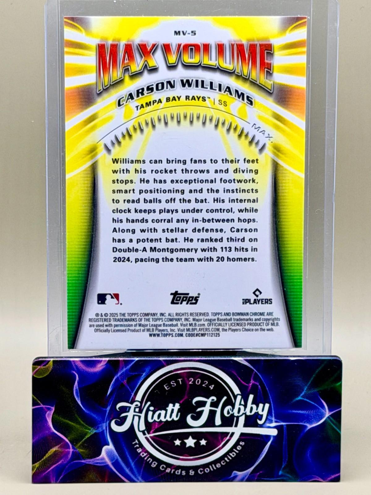 2025 Bowman Chrome - Carson Williams #MV-5 - Max Volume (RC)