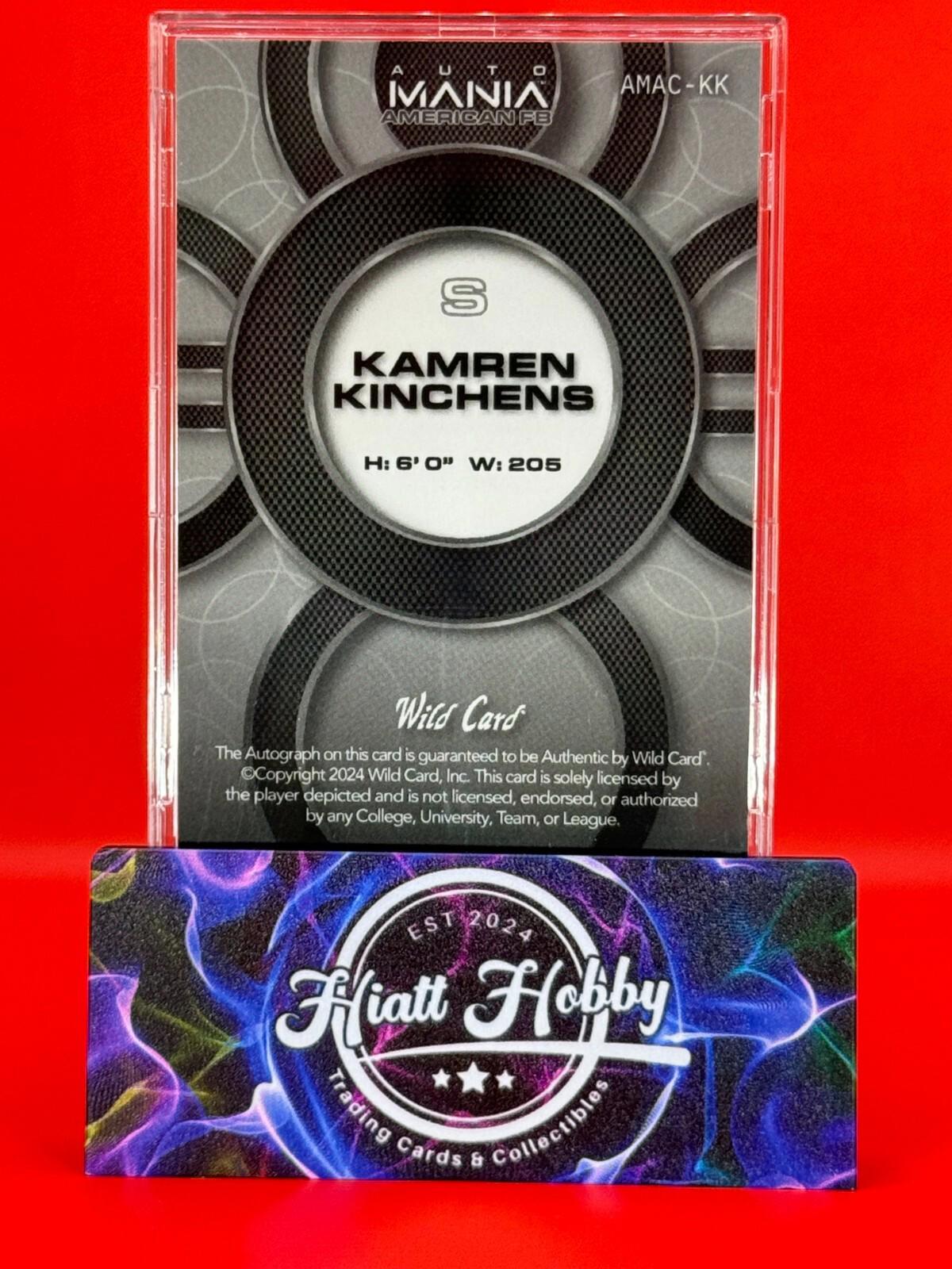 2024 Wild Card Auto Mania Kamren Kinchens #AM-C7 - Flag Donut Circle Foil /25