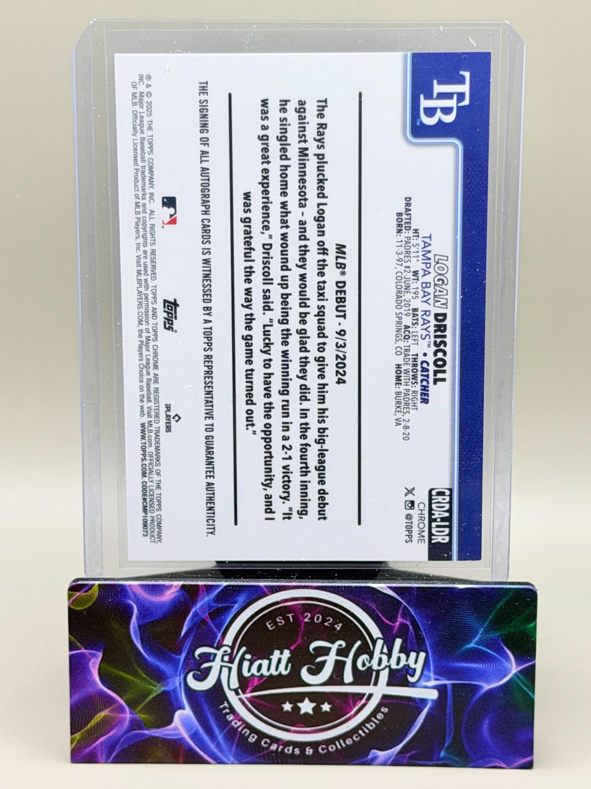 2025 Topps Chrome Update - Logan Driscoll #CRDA-LDR - Purple Speckle Auto /250