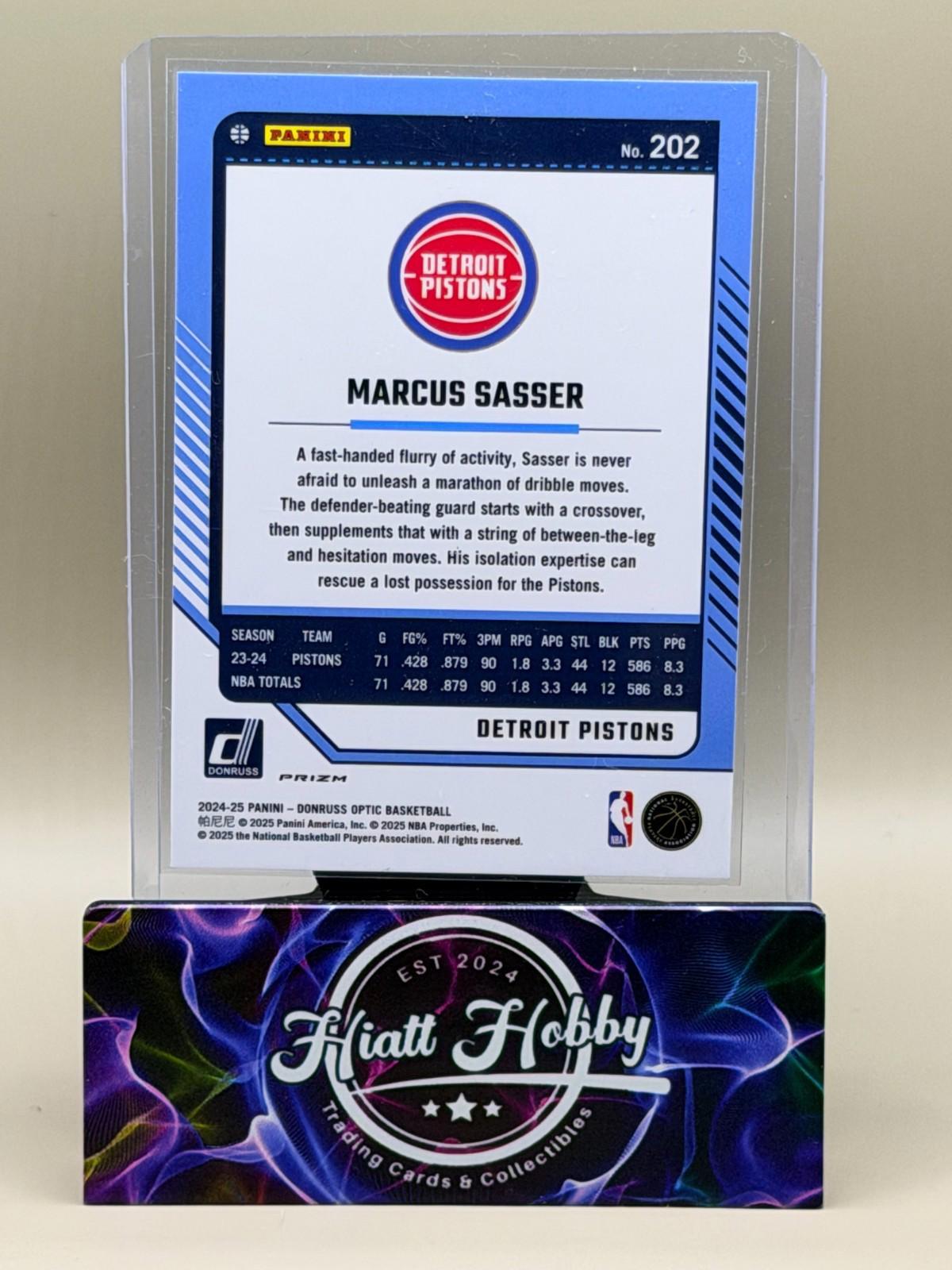 2024-25 Panini Donruss Optic - Marcus Sasser #202 - Silver Holo Prizm