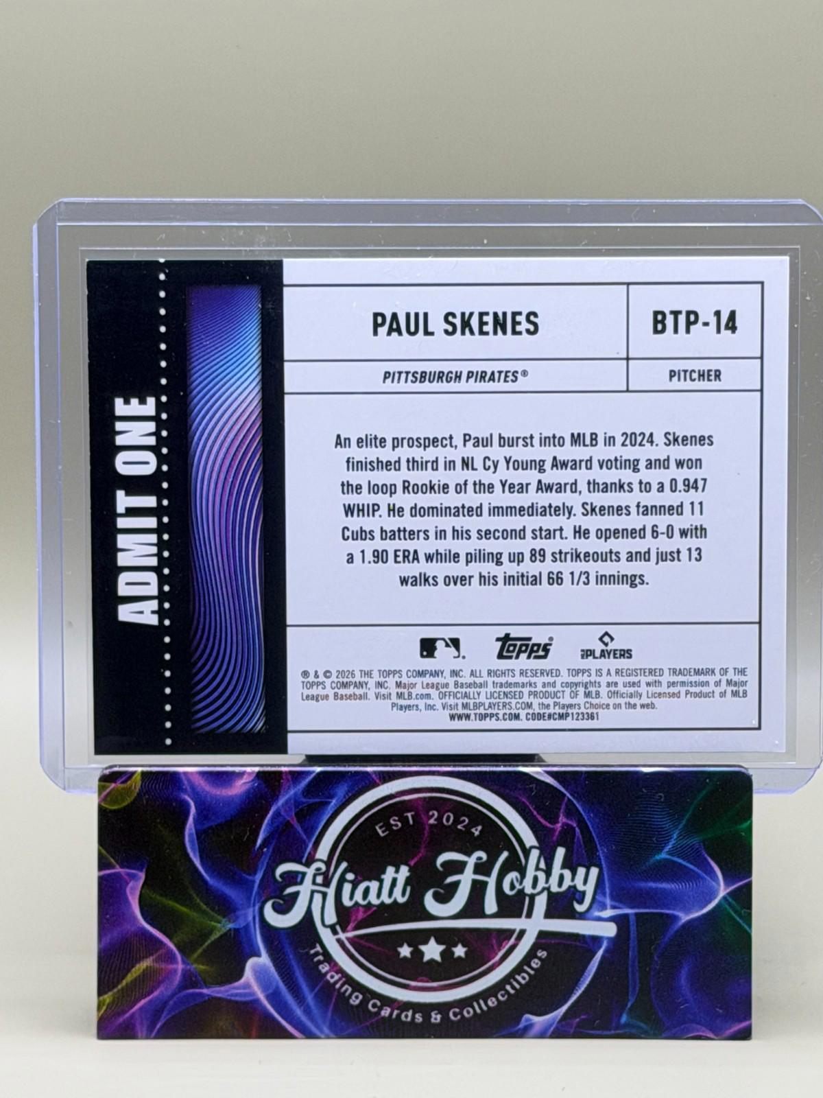 2026 Topps Series 1 #BTP-14 Paul Skenes - Big Ticket Players