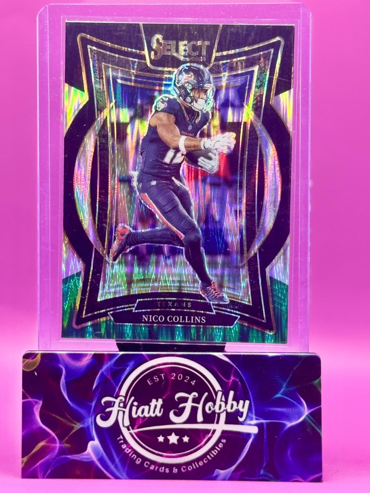 2024 Panini Select - Nico Collins #86 - Concourse - Black & Green Shock Prizm