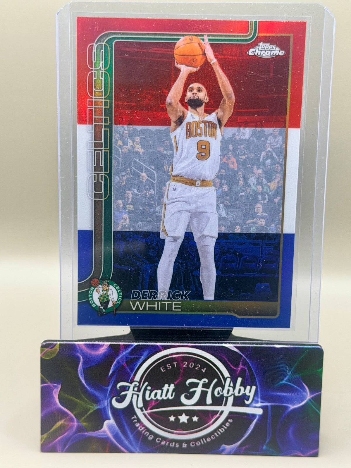 2025-26 Topps Chrome Update - #40 Derrick White - Red White & Blue Refractor