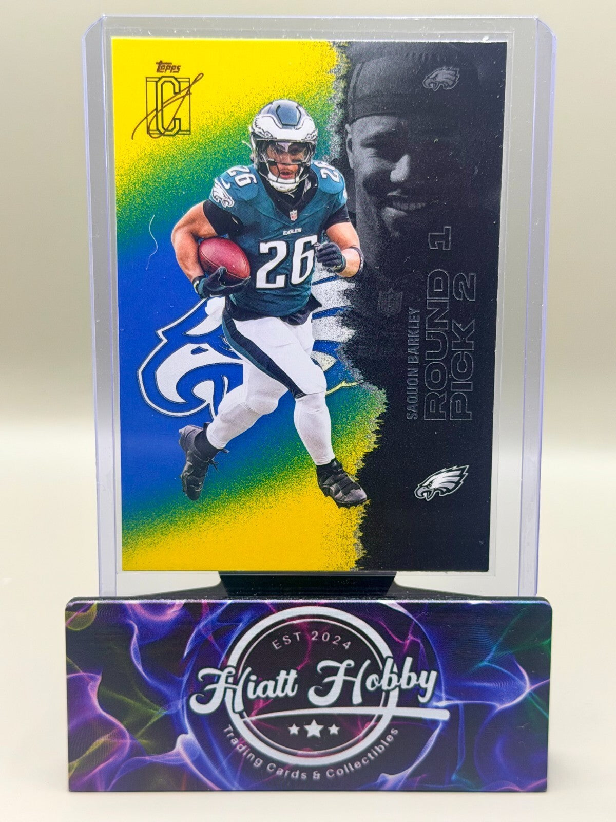2025 Topps Signature Class Football - #43 Saquon Barkley - Blue Yellow
