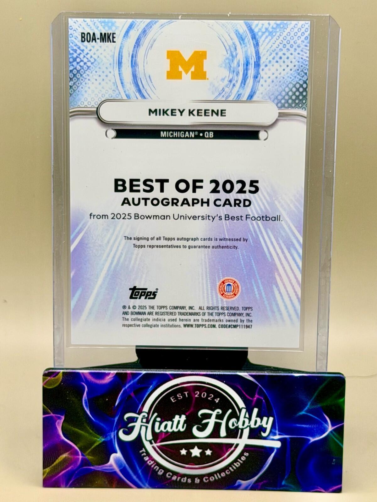 2025 Bowman's Best U - #BOA-MKE Mikey Keene - Blue Auto /150
