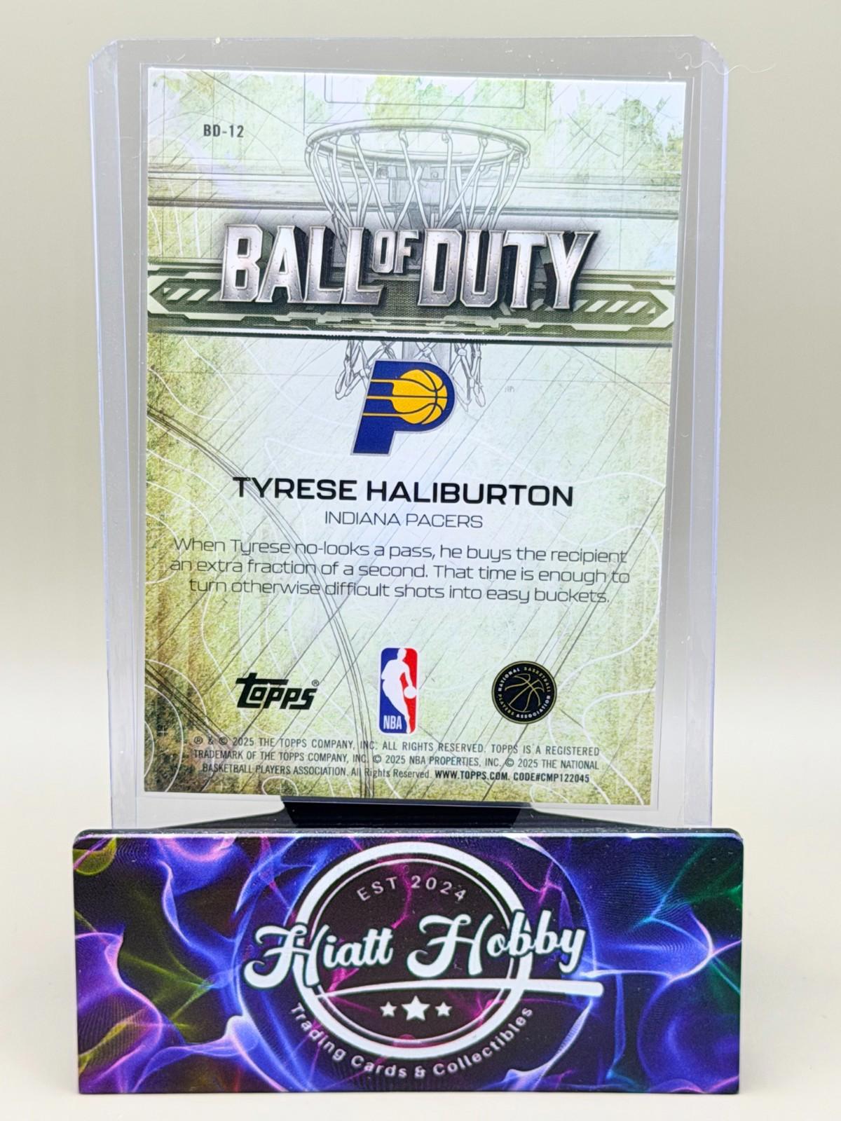 2025-26 Topps Chrome - Tyrese Haliburton #BD-12 - Ball of Duty