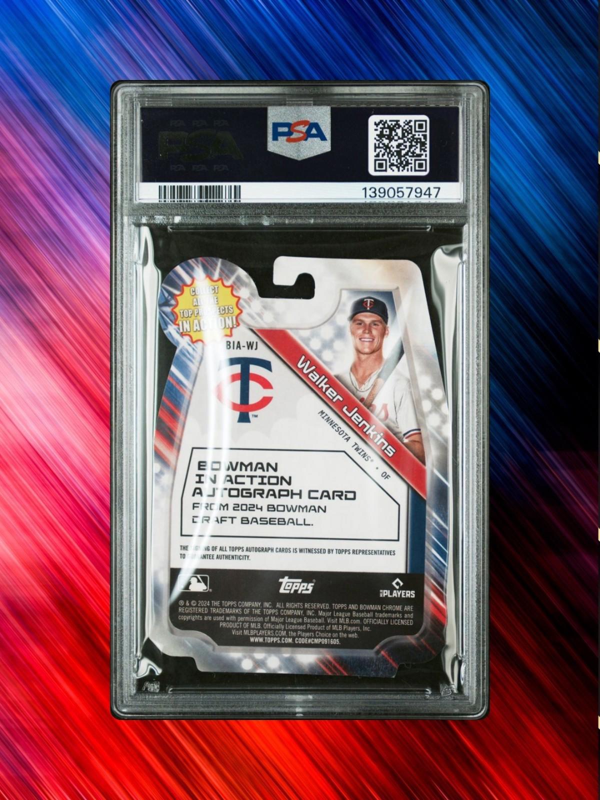 2024 Bowman Draft Chrome #BIA-WJ Walker Jenkins - In Action Auto Lava /75 - PSA