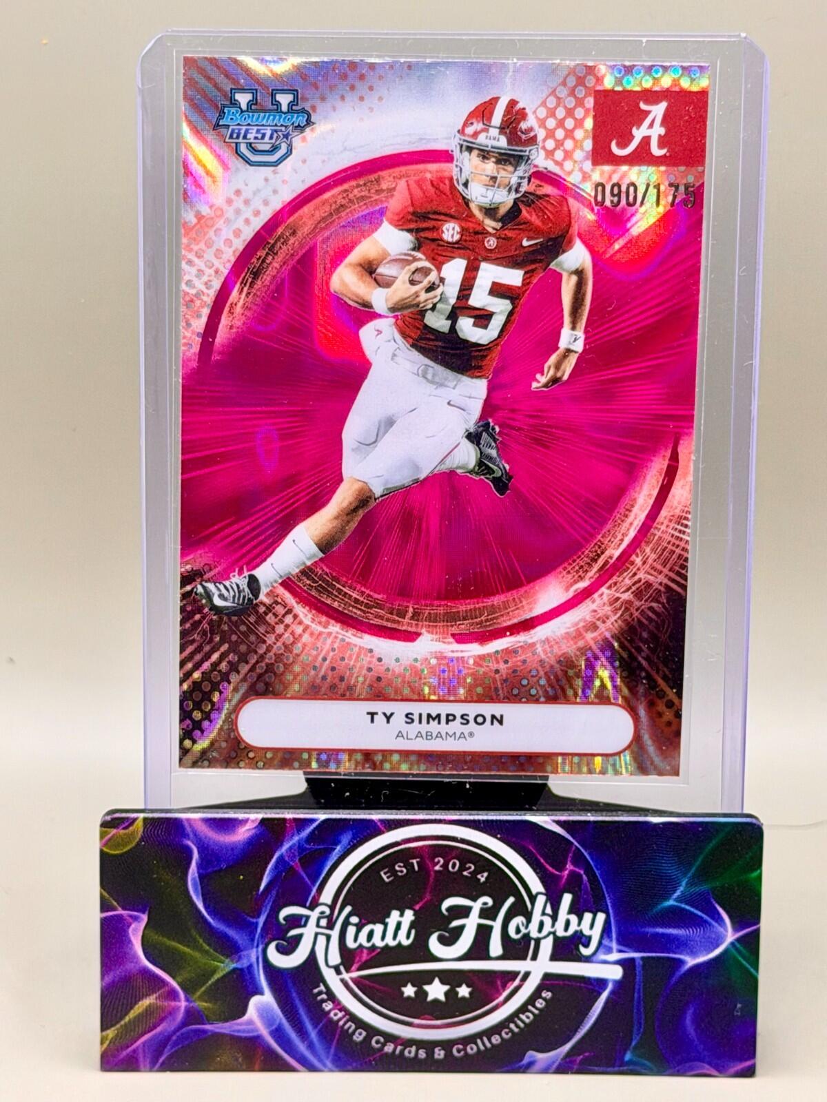 2025 Bowman's Best U - #24 Ty Simpson - Fuchsia Lava /175
