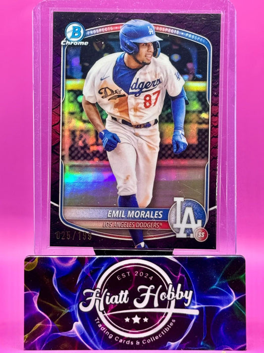 2025 Bowman Chrome - Emil Morales #BCP-127 - Purple Reptillian Refractor /199