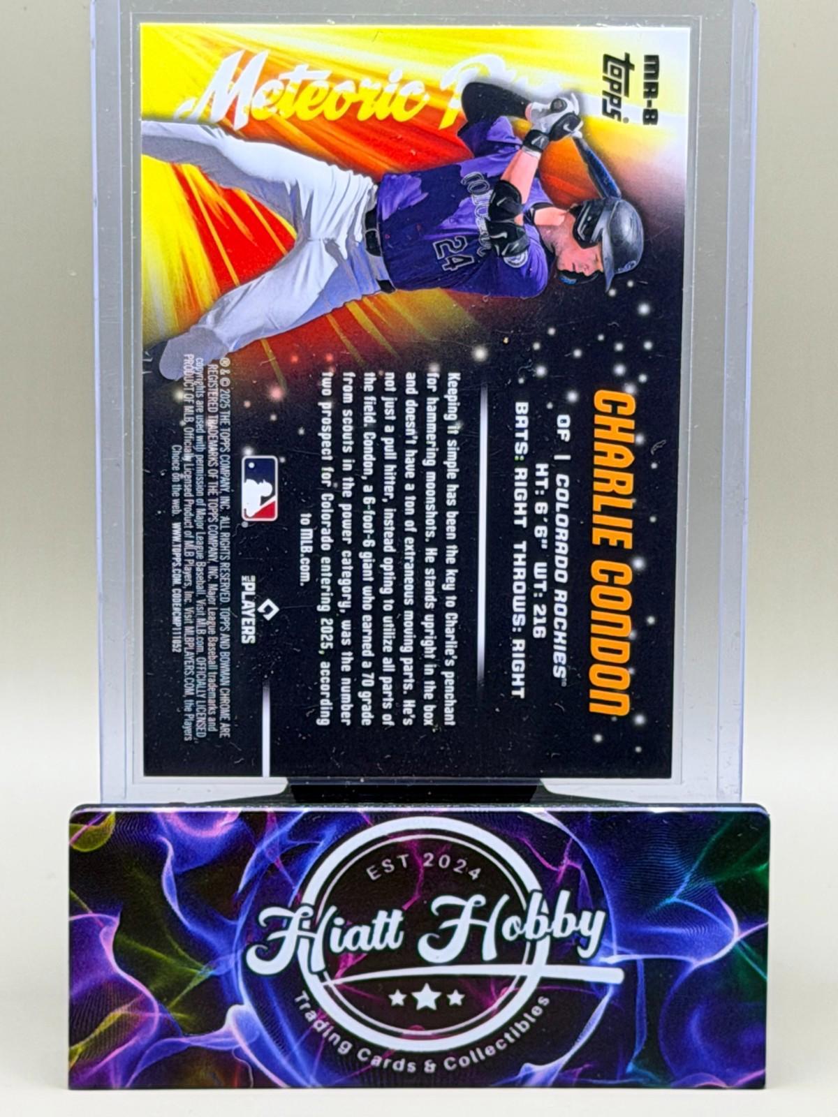 2025 Bowman Chrome - Charlie Condon #MR-8 - Meteoric Rise - Mojo (RC)