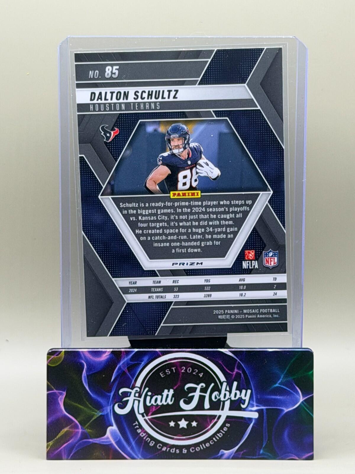 2025 Panini Mosaic Football - #85 Dalton Schultz - Reactive Yellow Mosaic
