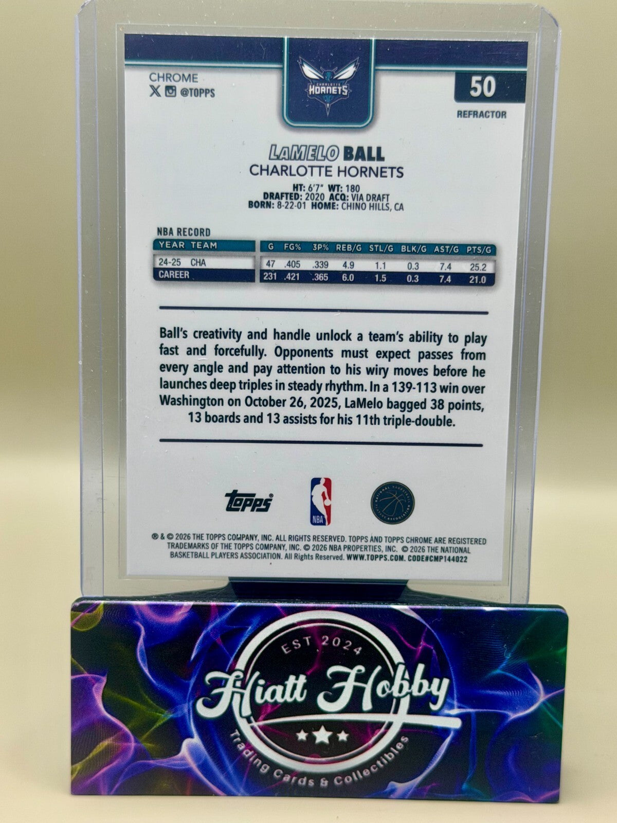 2025-26 Topps Chrome Update - #50 LaMelo Ball - Refractor