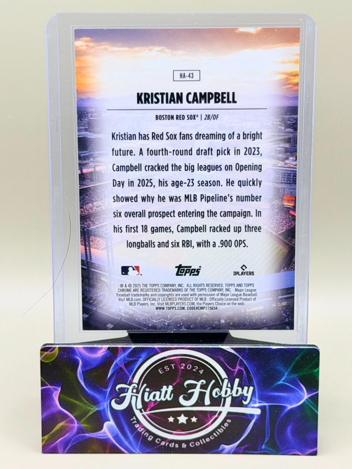 2025 Topps Chrome Update - Kristian Campbell #HA-43 - Home Field Advantage