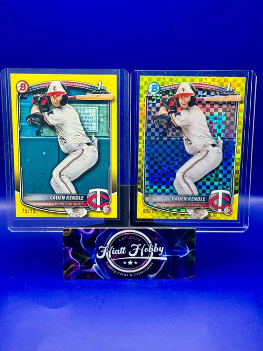 2025 Bowman - Caden Kendle #BCP-113 Yellow Paper & Yellow X-fractor /75 lot of 2