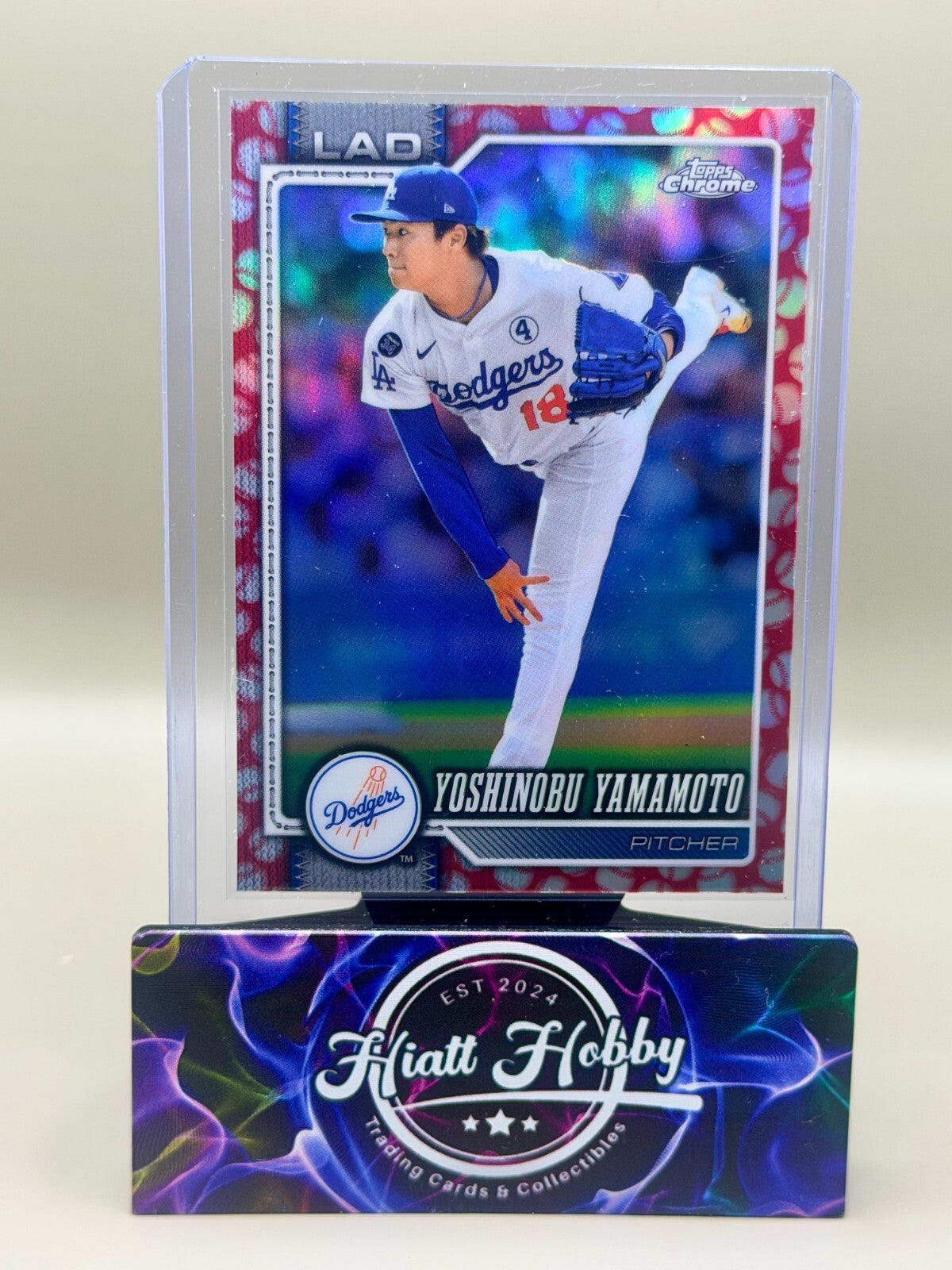 2026 Topps Chrome - #75 Yoshinobu Yamamoto - Baseball Seams Refractor
