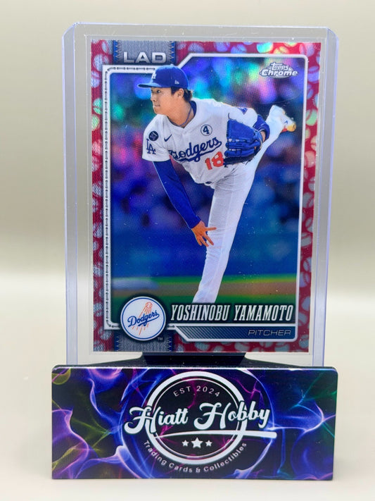 2026 Topps Chrome - #75 Yoshinobu Yamamoto - Baseball Seams Refractor