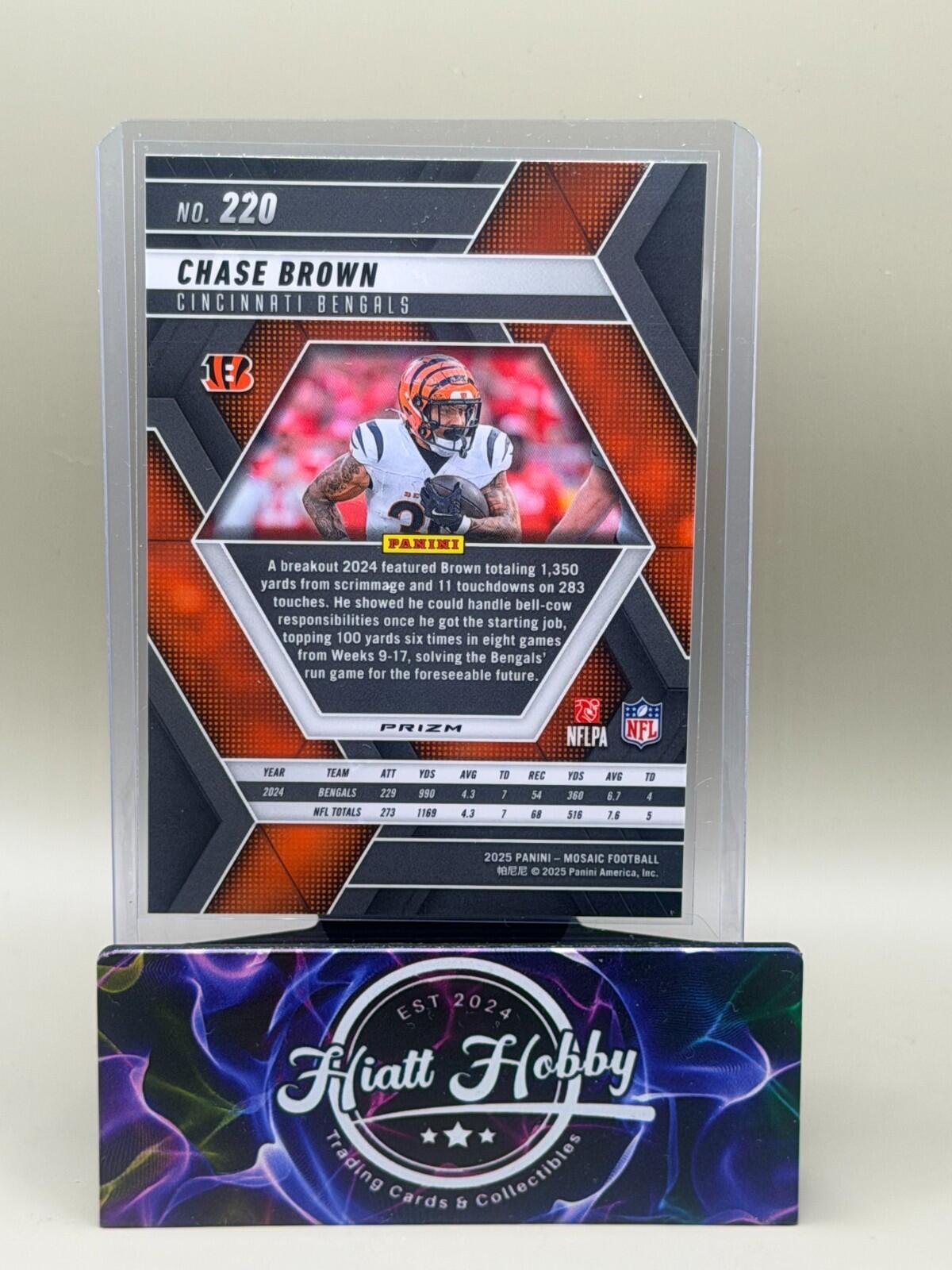 2025 Panini Mosaic Football Sparkle Pack - #220 Chase Brown - Red Sparkle