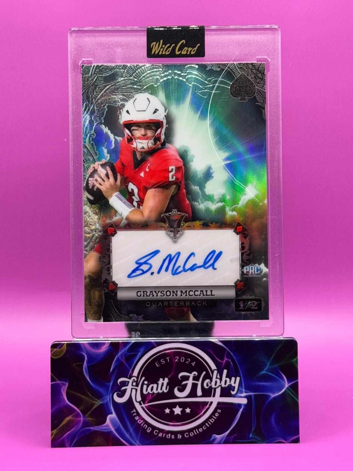 2024 Wild Card 7-Card Stud - Grayson McCall #AS7CE-GM Platinum Rainbow Auto 1/2