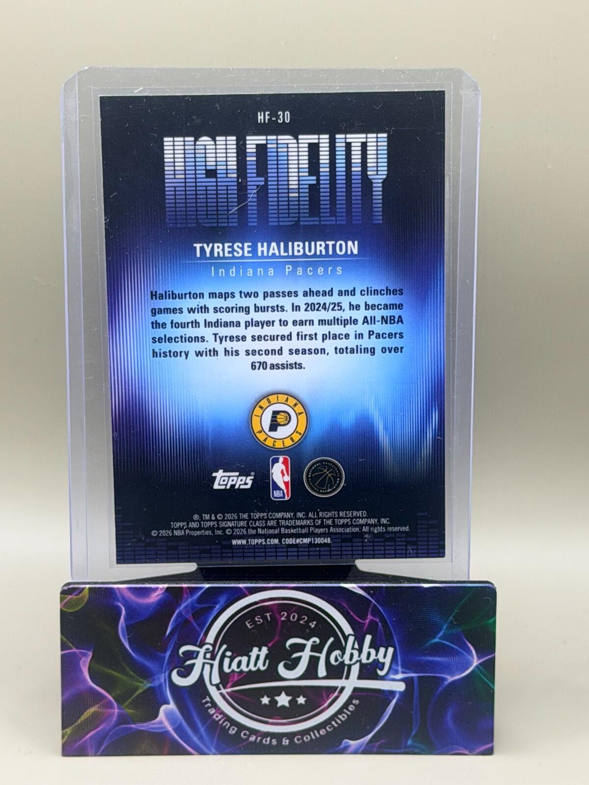 2025-26 Topps Signature Series Basketball -  Tyrese Haliburton - High Fidelity