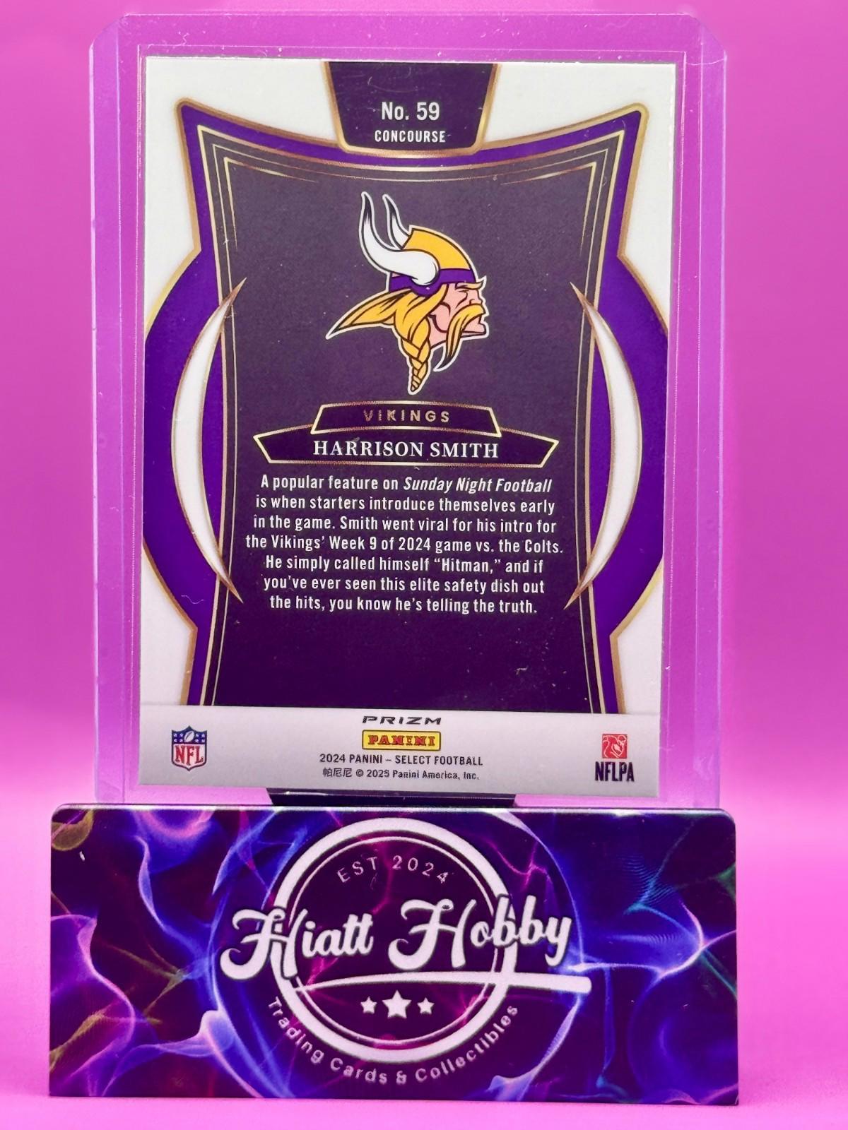 2024 Panini Select - Harrison Smith #59 - Concourse - Black & Green Shock Prizm