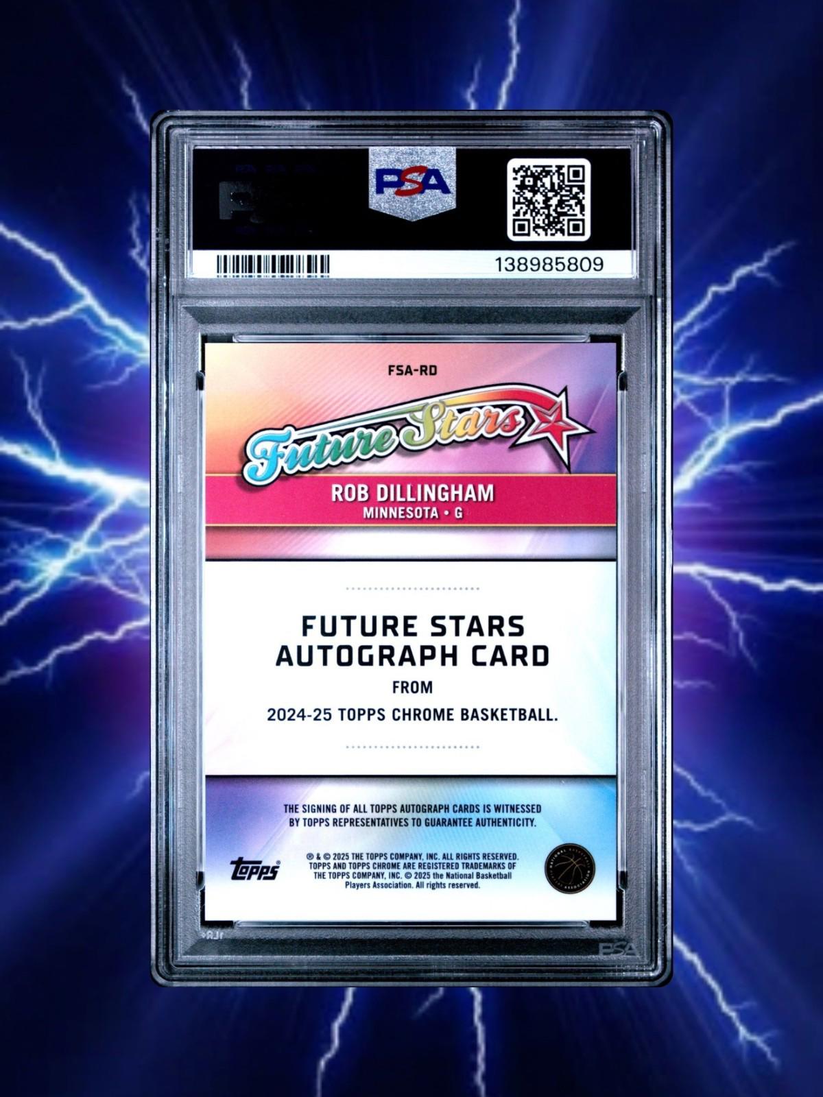 2024 Topps Chrome Rob Dillingham #FSA-RD Future Stars Auto Blue Ball /10 PSA 10