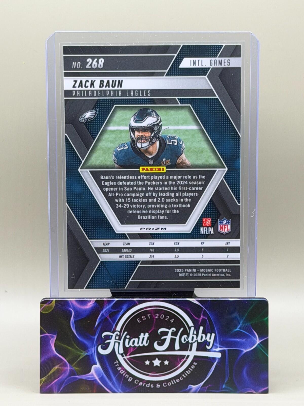 2025 Panini Mosaic Football - #268 Zack Baun - Reactive Yellow Mosaic