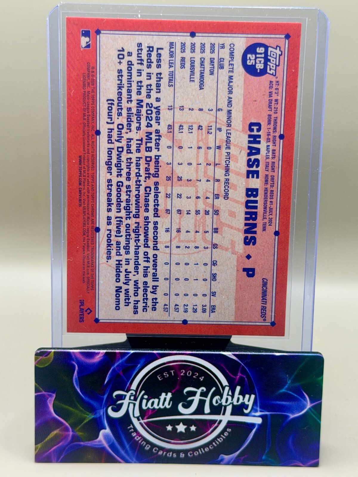 2026 Topps Chrome - #91CB-25 Chase Burns - 35th Anniversary (RC)