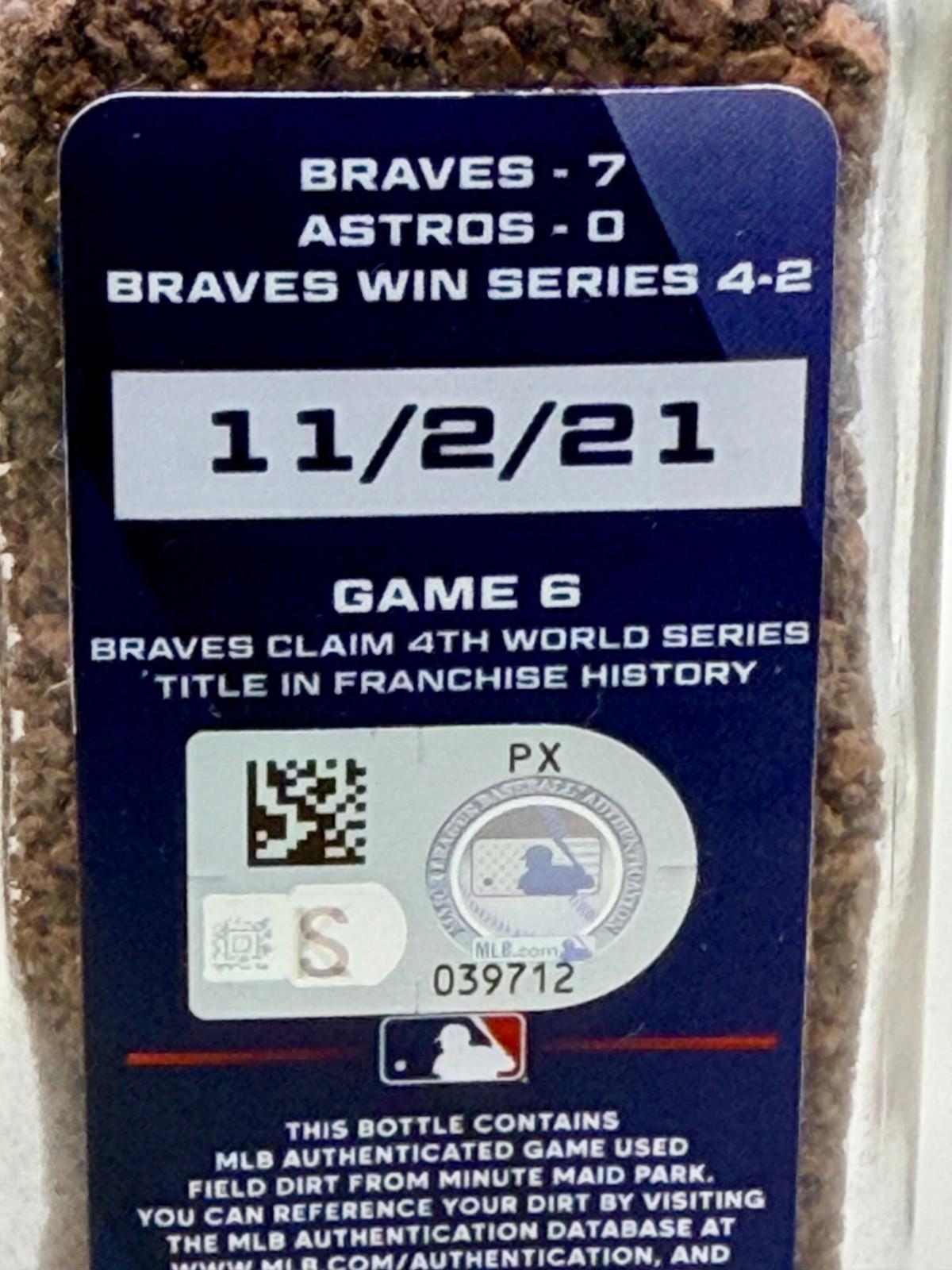 2021 World Series Game 6 Field Dirt - Braves World Series Champs