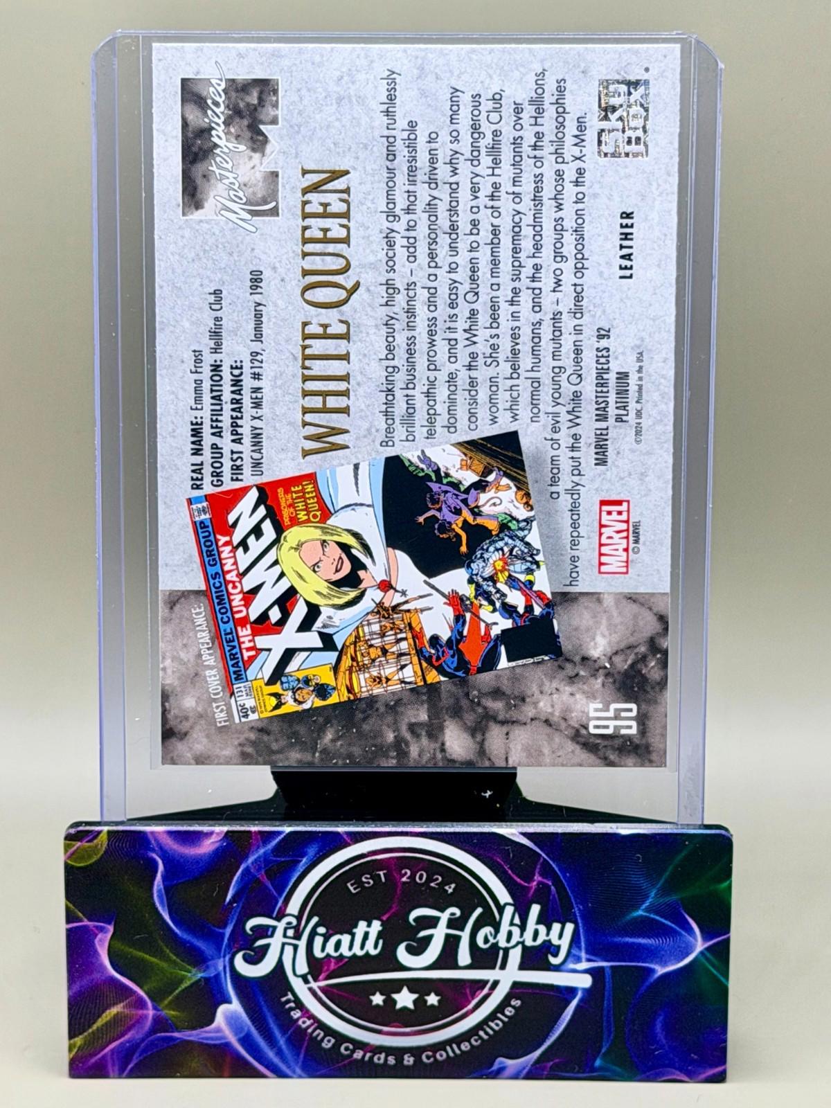 2024 Panini Skybox Marvel Masterpieces '92 Platinum - White Queen #95 - Leather