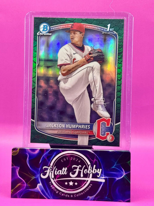2025 Bowman Chrome - Jackson Humphries #BCP-11 - Green Reptilian /99 (RC)