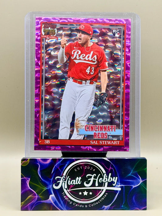 2026 Topps - #91C2-13 Sal Stewart - 35th Anniversary - Pink Crackle (RC)