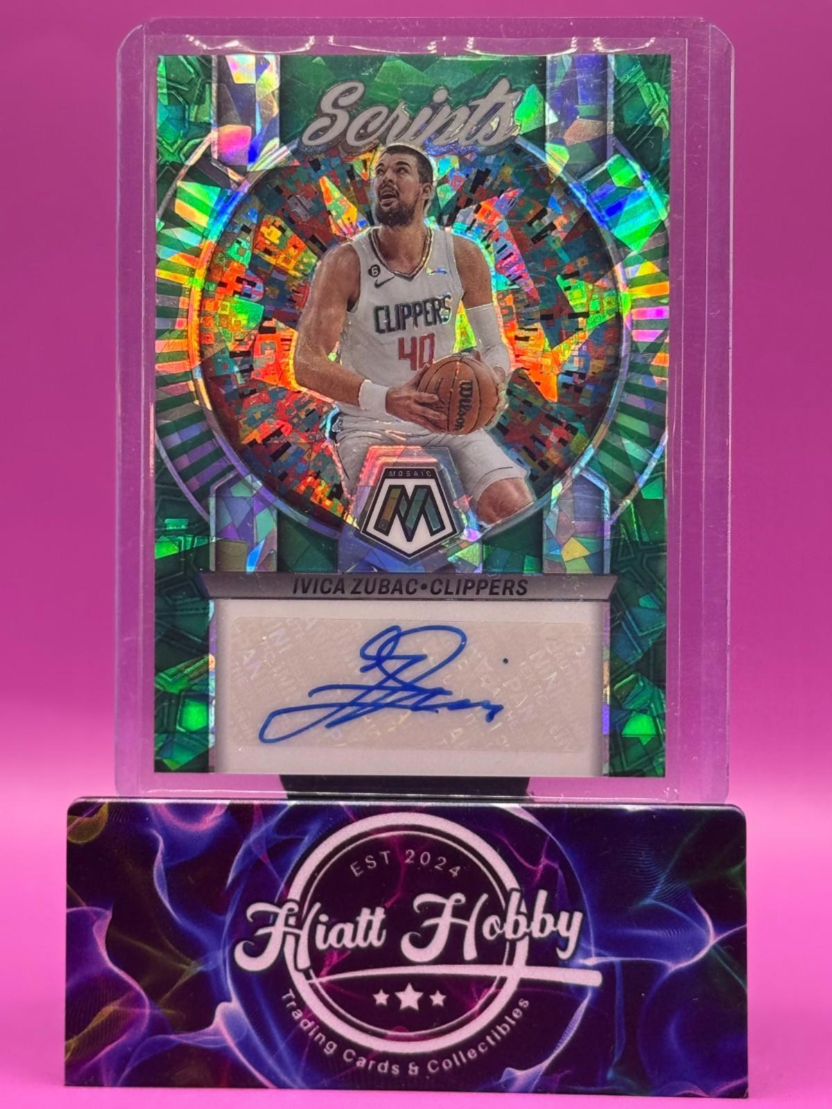 2023 Panini Mosaic Basketball - Ivica Zubac #MS-ZUB - Scripts Auto - Green Ice