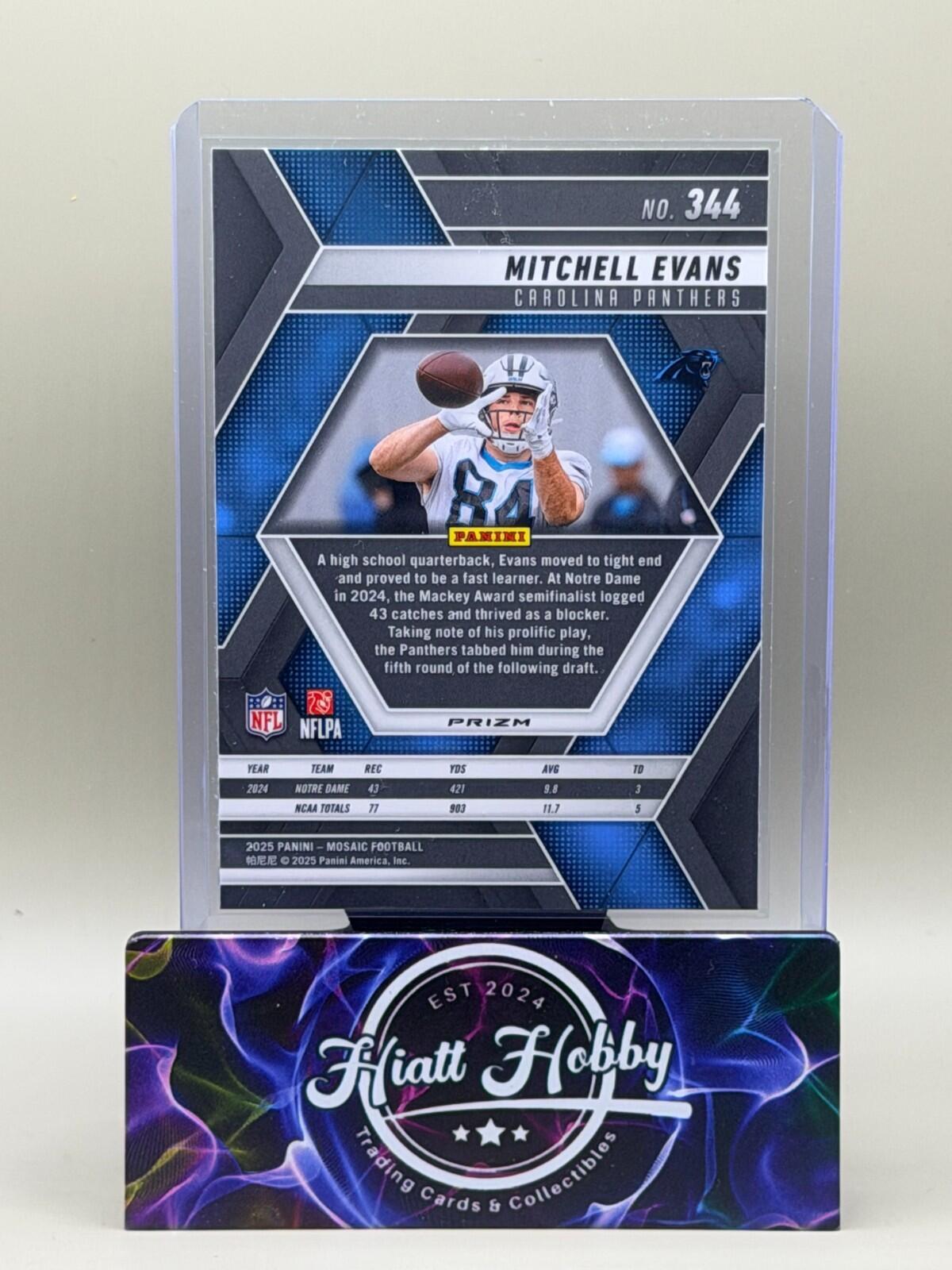 2025 Panini Mosaic Football - #344 Mitchell Evans - Silver Mosaic (RC)