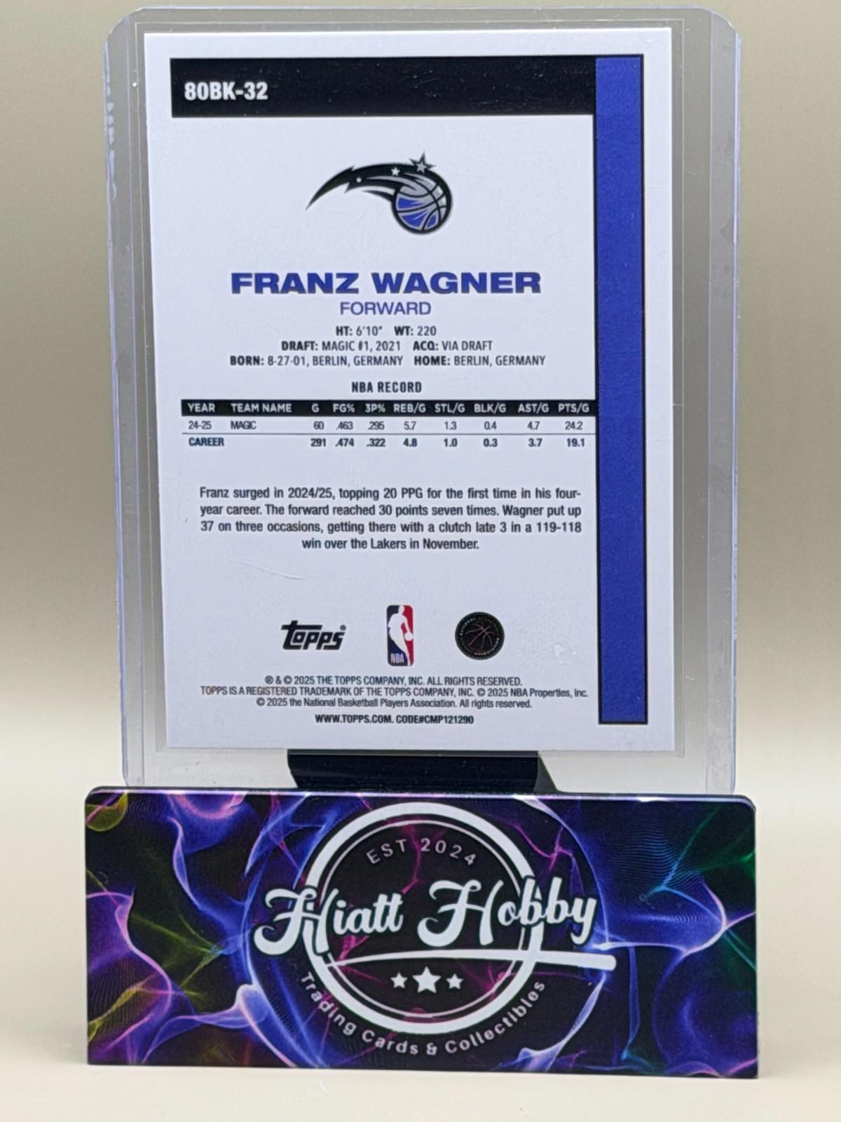 2025-26 Topps Basketball - Franz Wagner #80BK-32 - 45th Anniversary