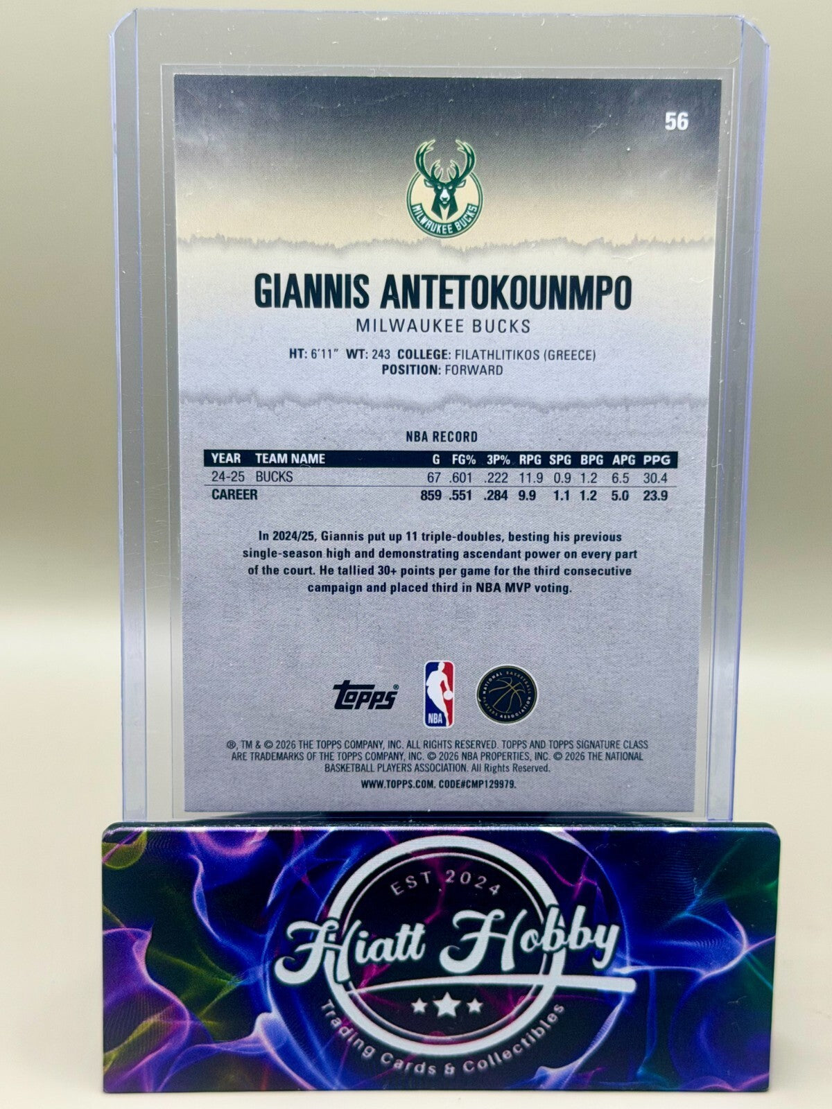 2025-26 Topps Signature Class Basketball - #56 Giannis Antetokounmpo - Bronze
