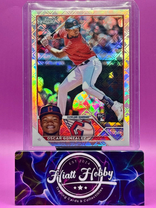 2023 Topps Chrome - Oscar Gonzalez #207 Logo Foil Refractor (RC)