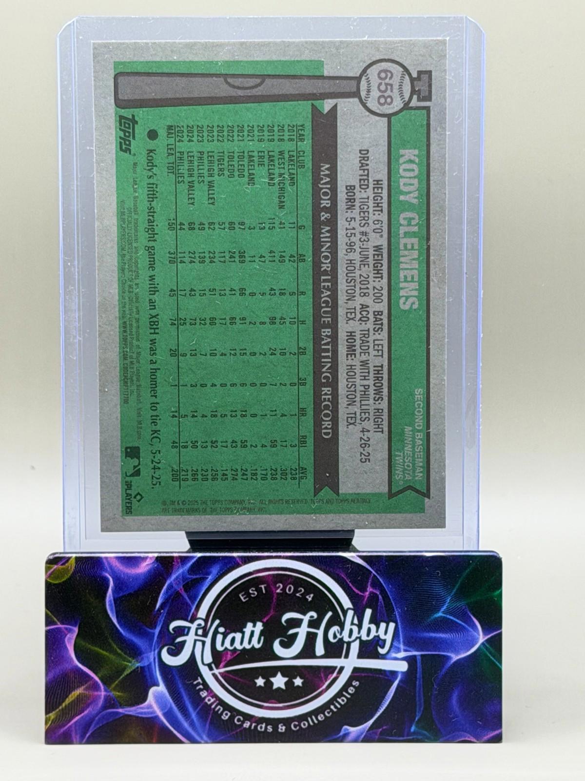 2025 Topps Heritage High Number - Kody Clemens #658 - Light Blue Sparkle