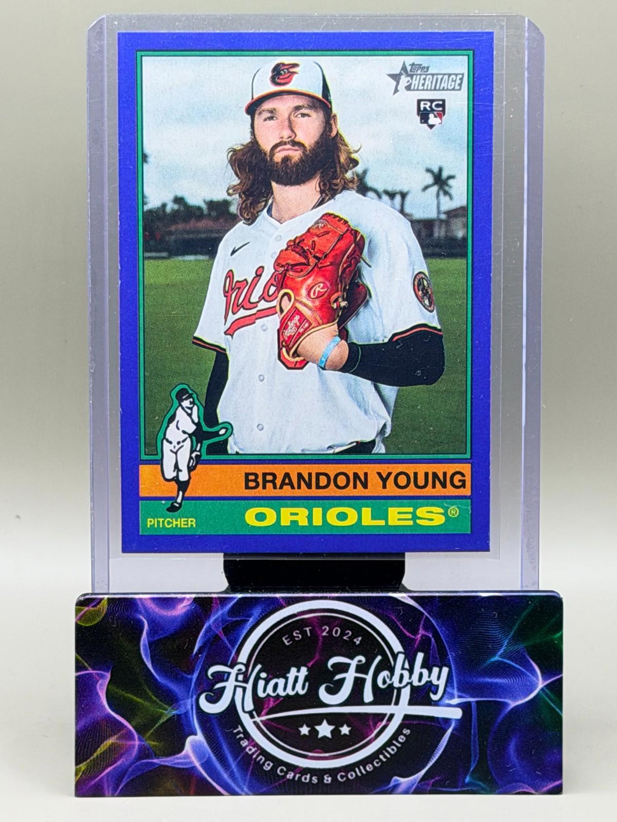 2025 Topps Heritage High Number - Brandon Young #676 - Dark Blue Boarder (RC)