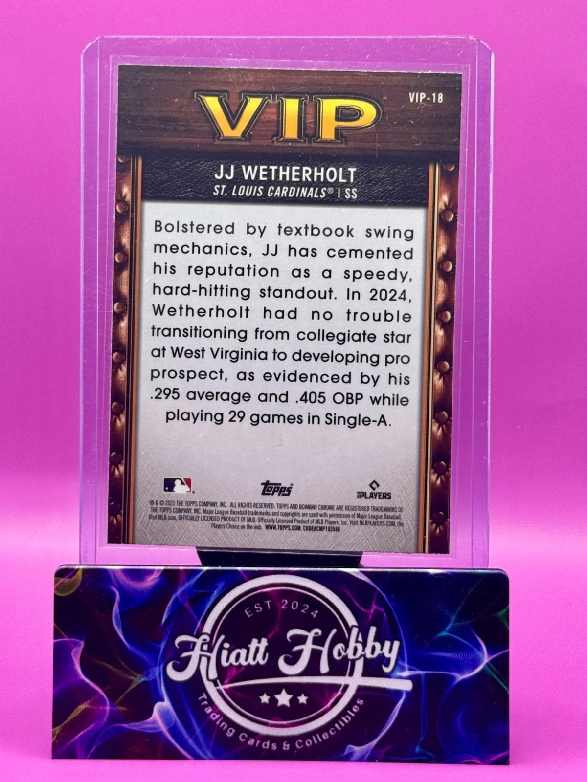 2025 Bowman Chrome - JJ Wetherholt #VIP-18 - Very Important Prospects - Mojo