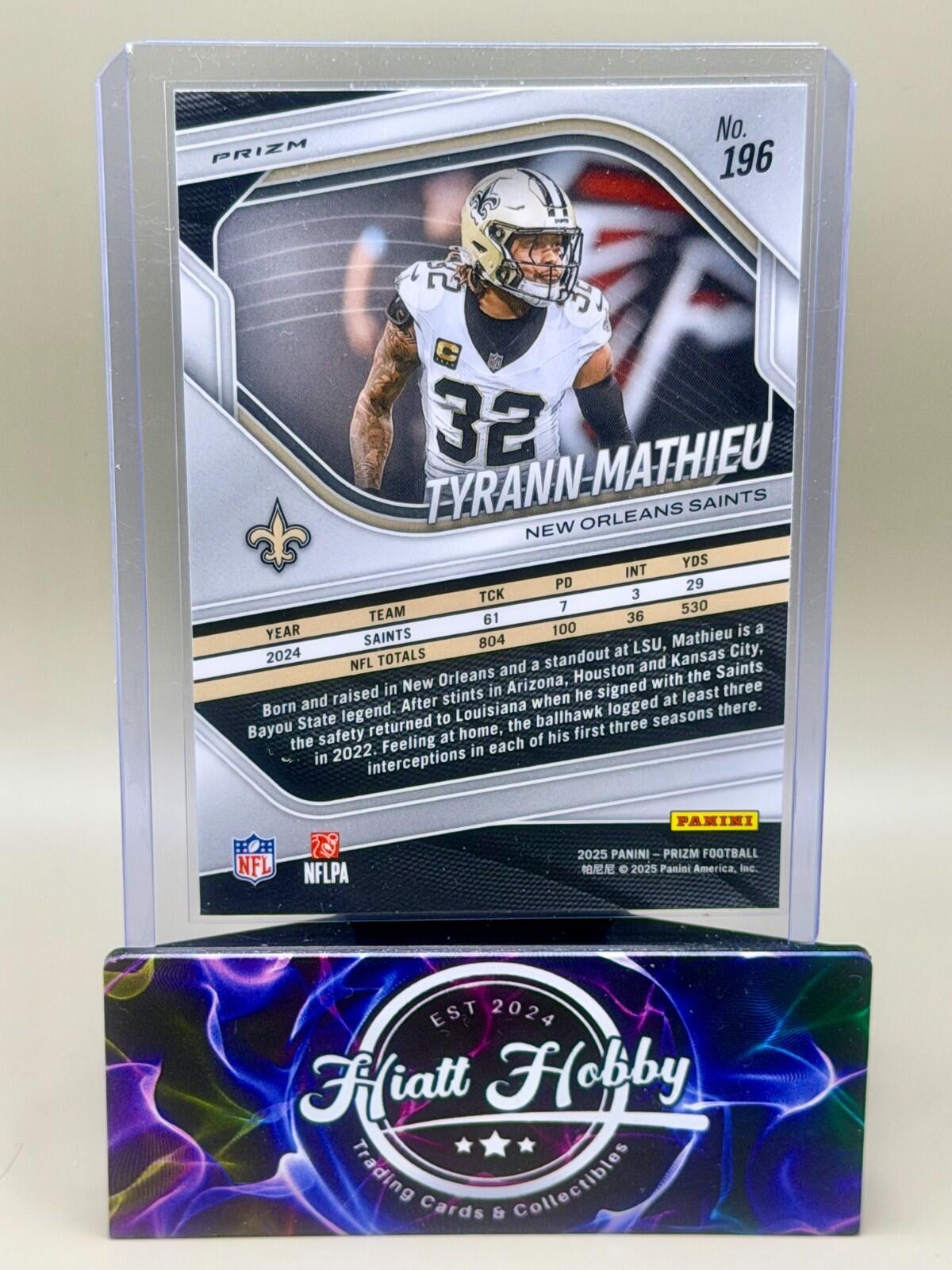 2025 Panini Prizm Football - #196 Tyrann Mathieu - White Disco Prizm