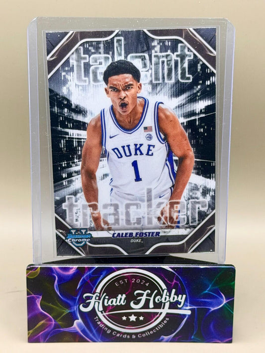 2025-26 Bowman Chrome Basketball - #TT-16 Caleb Foster - Talent Tracker