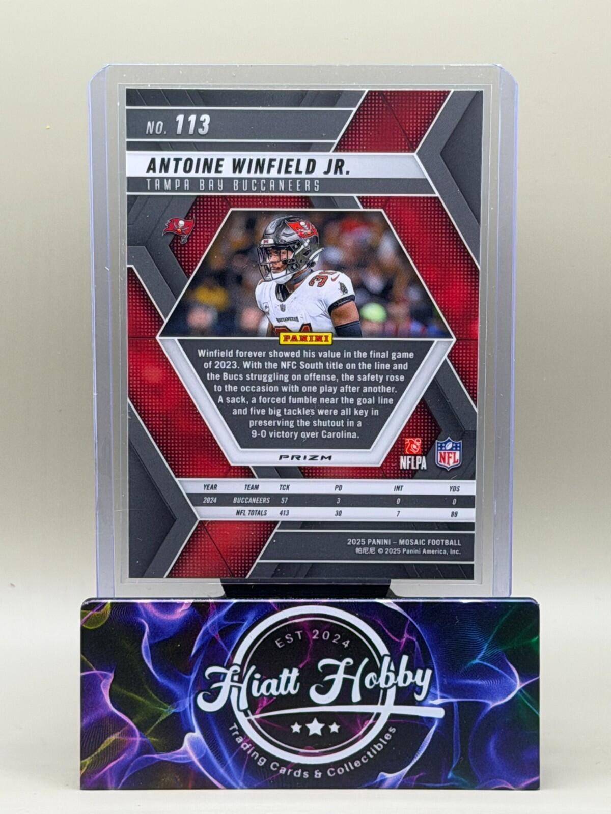 2025 Panini Mosaic Football - #113 Antoine Winfield Jr - Reactive Yellow Mosaic
