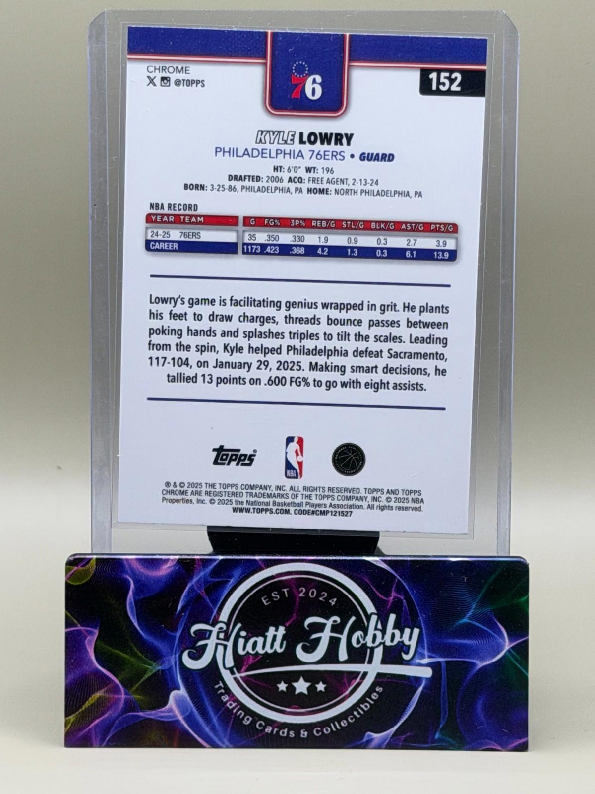 2025-26 Topps Chrome - Kyle Lowry #152 Red White & Blue Refractor