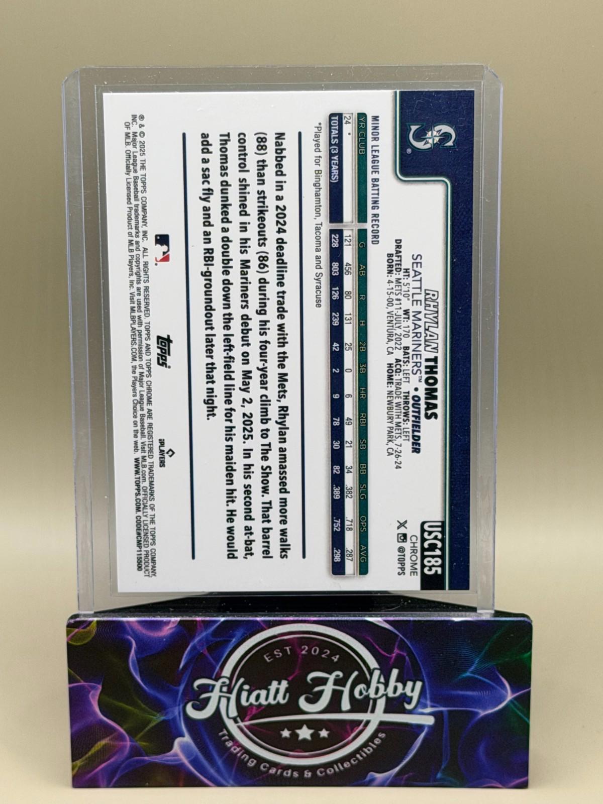2025 Topps Chrome Update - Rhylan Thomas #USC185 - Fanatics Logo Refractor (RC)