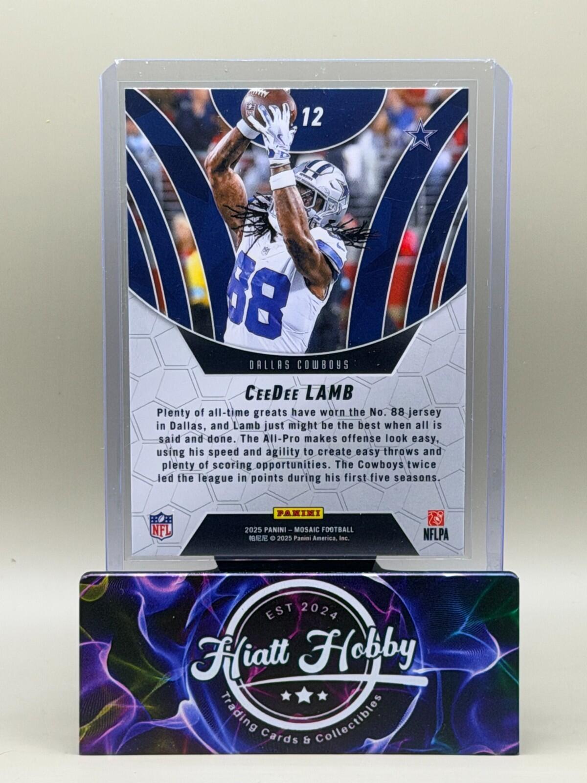 2025 Panini Mosaic Football - #12 CeeDee Lamb - Elevate - Silver Mosaic