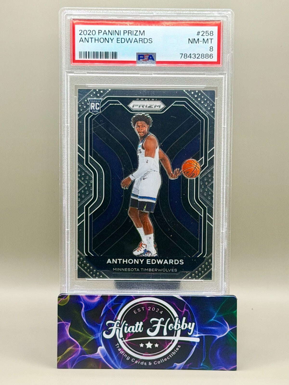 2020 Panini Prizm - #258 Anthony Edwards - PSA 8