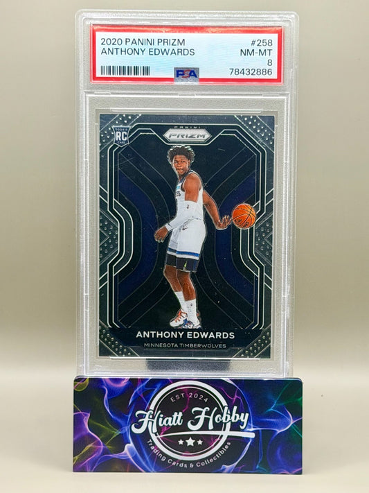 2020 Panini Prizm - #258 Anthony Edwards - PSA 8